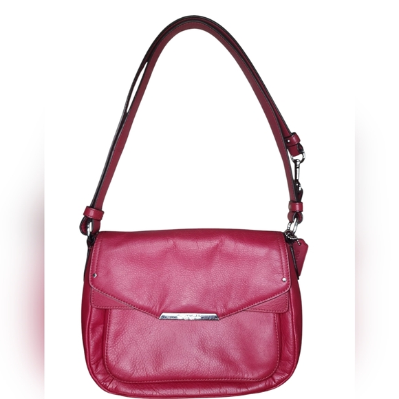 COACH Taylor leather Mini Flap Crossbody, Berry - Picture 1 of 8